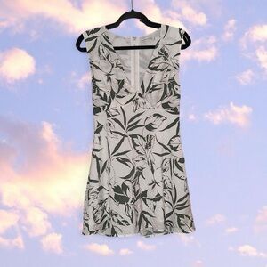 Abercrombie Green Botanical Print Twist Front Mini Dress